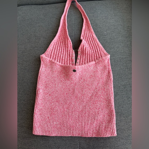 Guess Pink Ribbed Halter Top - Picture 2 of 2